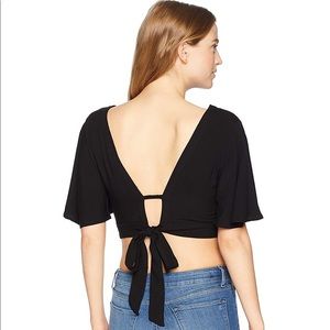 Revolve BB Dakota Kiana Black Tie-Back Crop Top